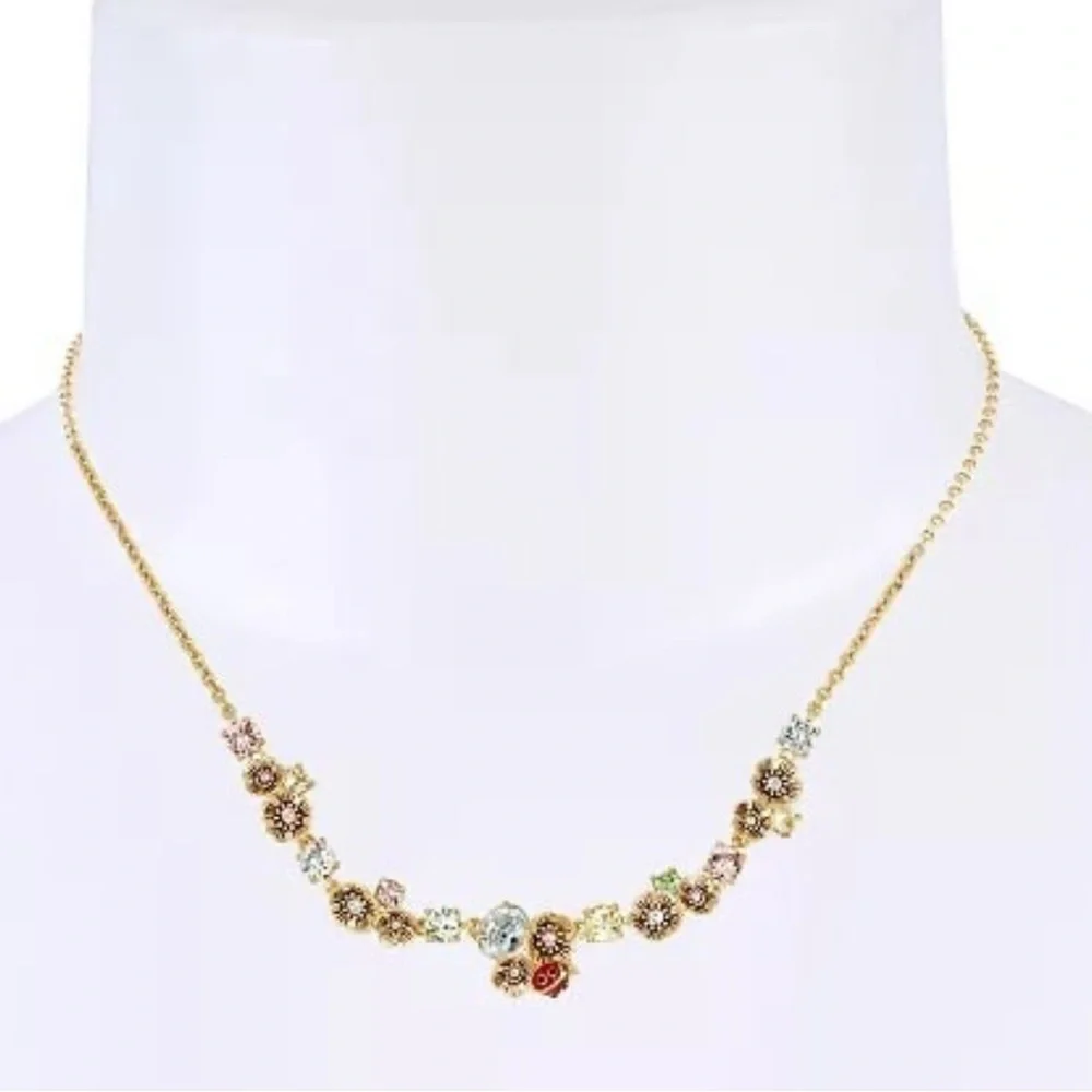 RARE! Coach Ladybug & Tea Rose Statement Necklace - Picture 3 of 4